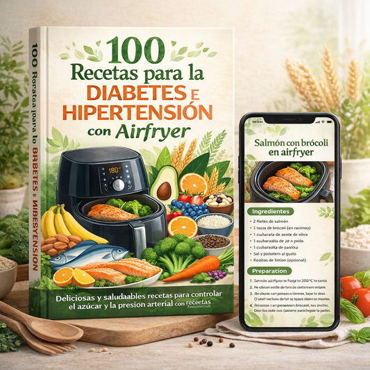 100 Recetas para Diabetes e Hipertensión con Airfryer 🍄‍🟫
